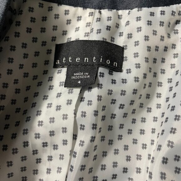 Attention Fully-Lined 1 Button Blazer - Navy Blue 4 - Picture 3 of 9